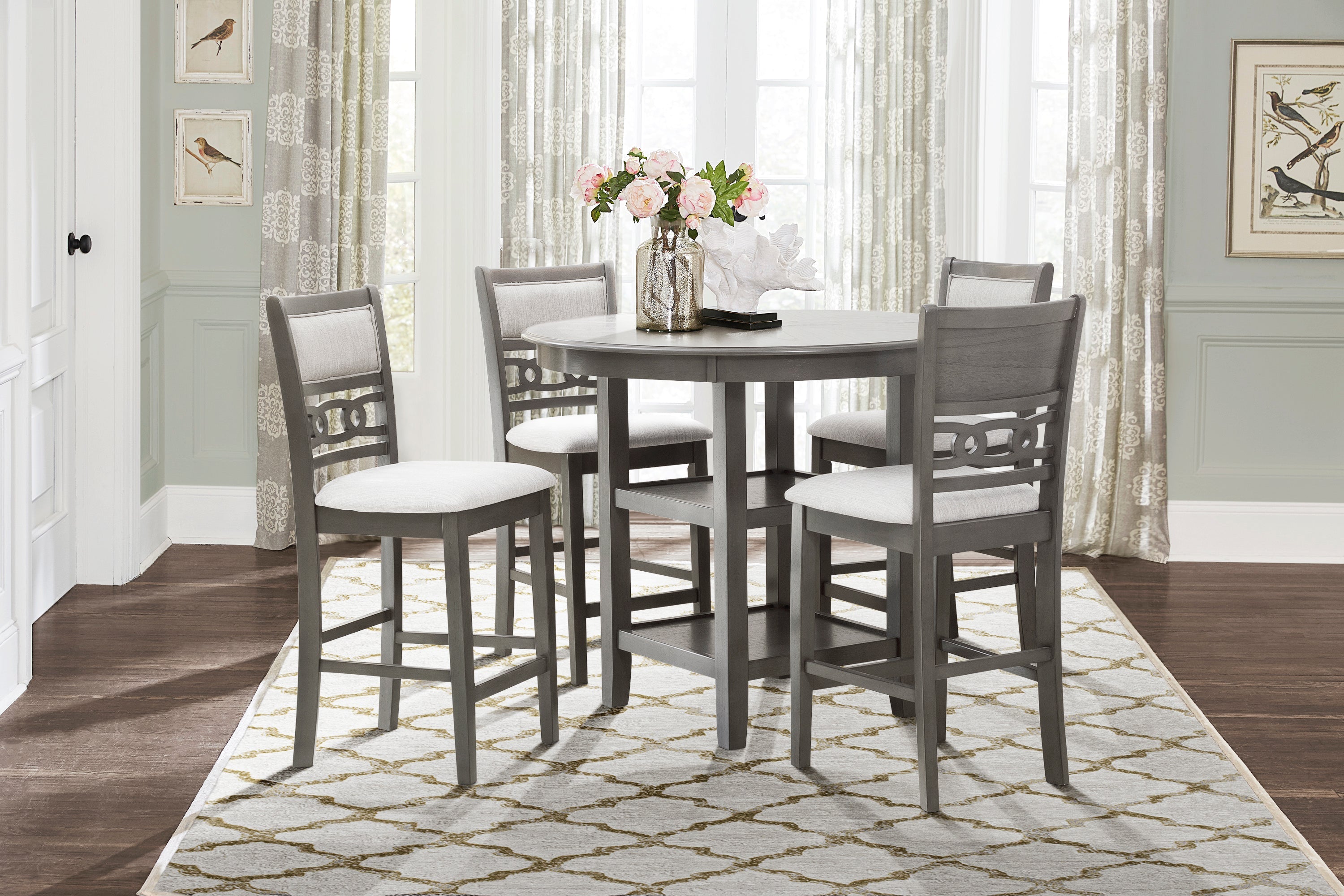 Savor Gray 5-Piece Counter Height Set - SH1155GRY-36 - Bien Home Furniture & Electronics