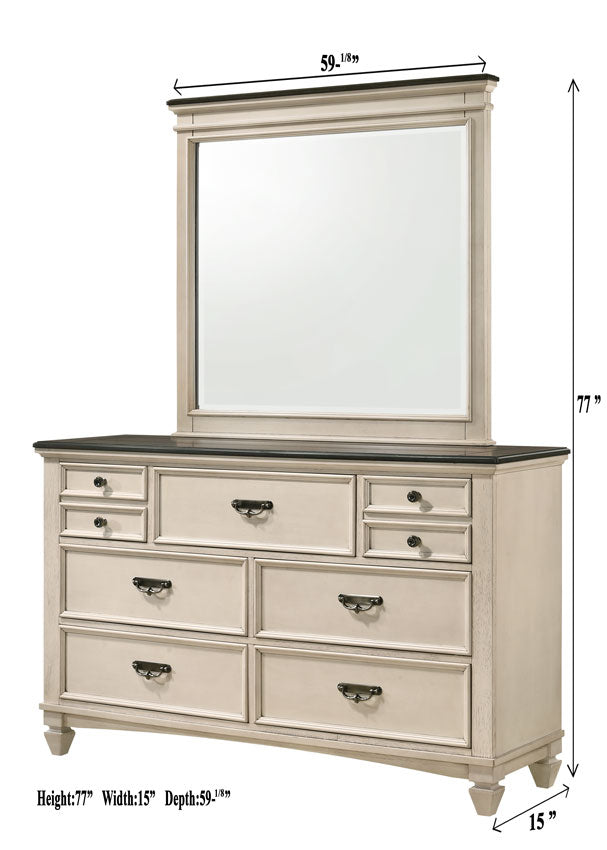 Sawyer Cream/Brown Bedroom Mirror (Mirror Only) - B9100-11 - Bien Home Furniture & Electronics