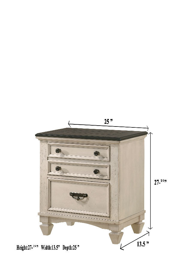 Sawyer Cream/Brown Panel Bedroom Set - SET | B9100-K-HBFB | B9100-KQ-RAIL | B9100-1 | B9100-11 - Bien Home Furniture & Electronics