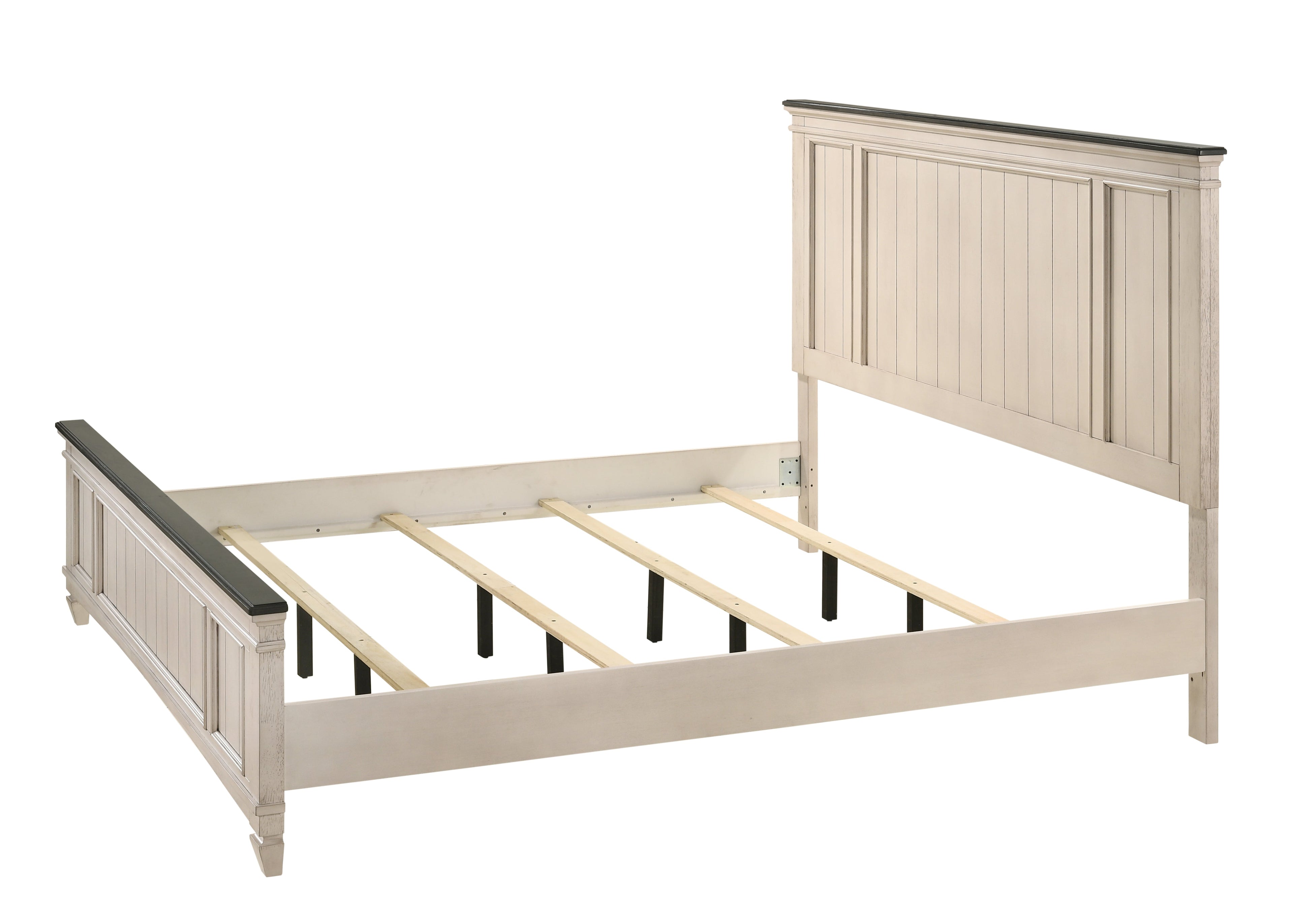 Sawyer Cream/Brown Panel Bedroom Set - SET | B9100-K-HBFB | B9100-KQ-RAIL | B9100-1 | B9100-11 - Bien Home Furniture & Electronics