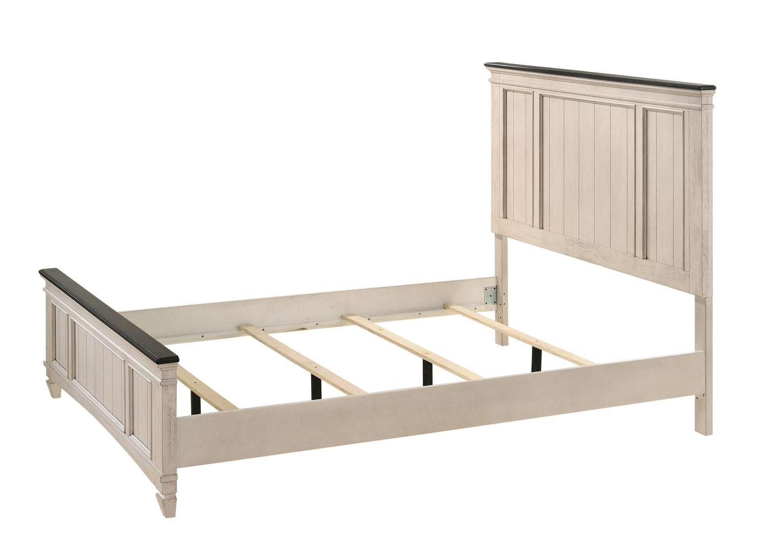 Sawyer Cream/Brown Queen Panel Bed - SET | B9100-Q-HBFB | B9100-KQ-RAIL - Bien Home Furniture & Electronics