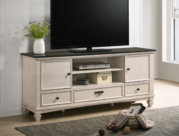 Saywer Antique 68&quot; White/Brown TV Stand - B9100-7 - Bien Home Furniture &amp; Electronics