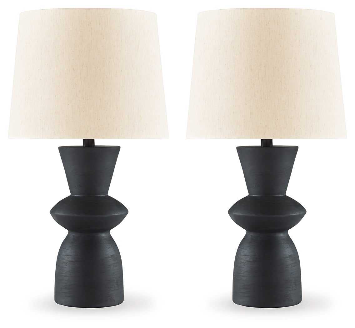 Scarbot Distressed Black Table Lamp (Set of 2) - L243354 - Bien Home Furniture & Electronics