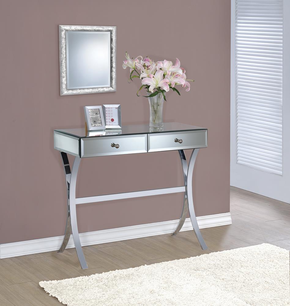 Scilla Clear Mirror 2-Drawer Console Table - 950355 - Bien Home Furniture &amp; Electronics