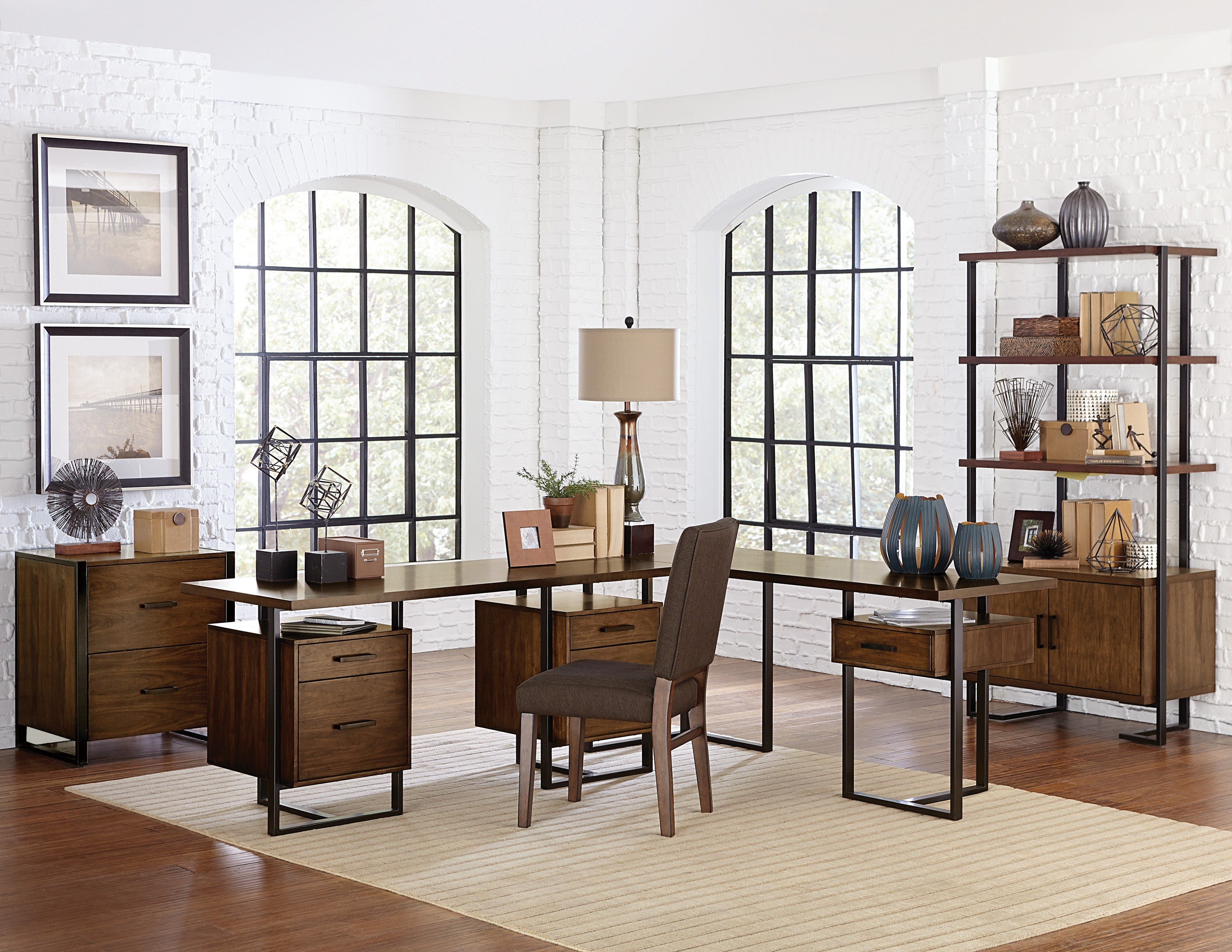 Sedley Walnut/Rustic Black Bookcase - 5415RF-17* - Bien Home Furniture & Electronics