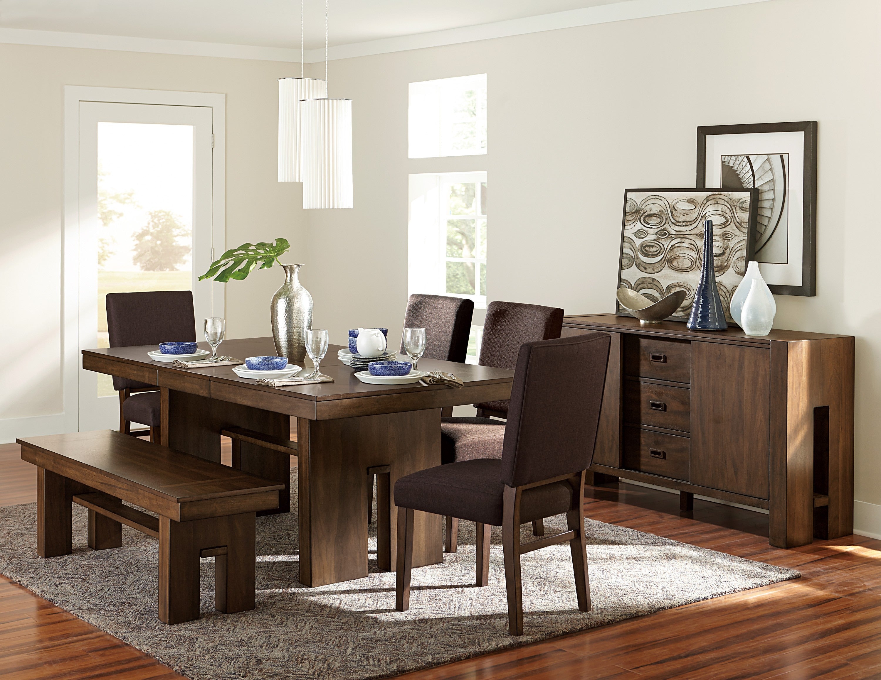 Sedley Walnut/Rustic Black Dining Table - 5415RF-78* - Bien Home Furniture & Electronics