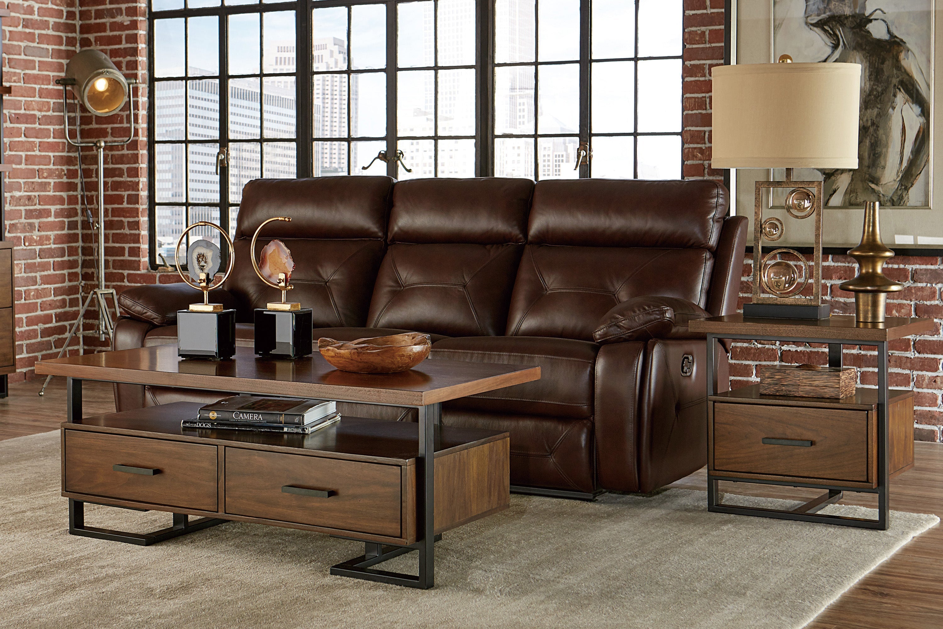 Sedley Walnut/Rustic Black End Table - 5415RF-04 - Bien Home Furniture & Electronics