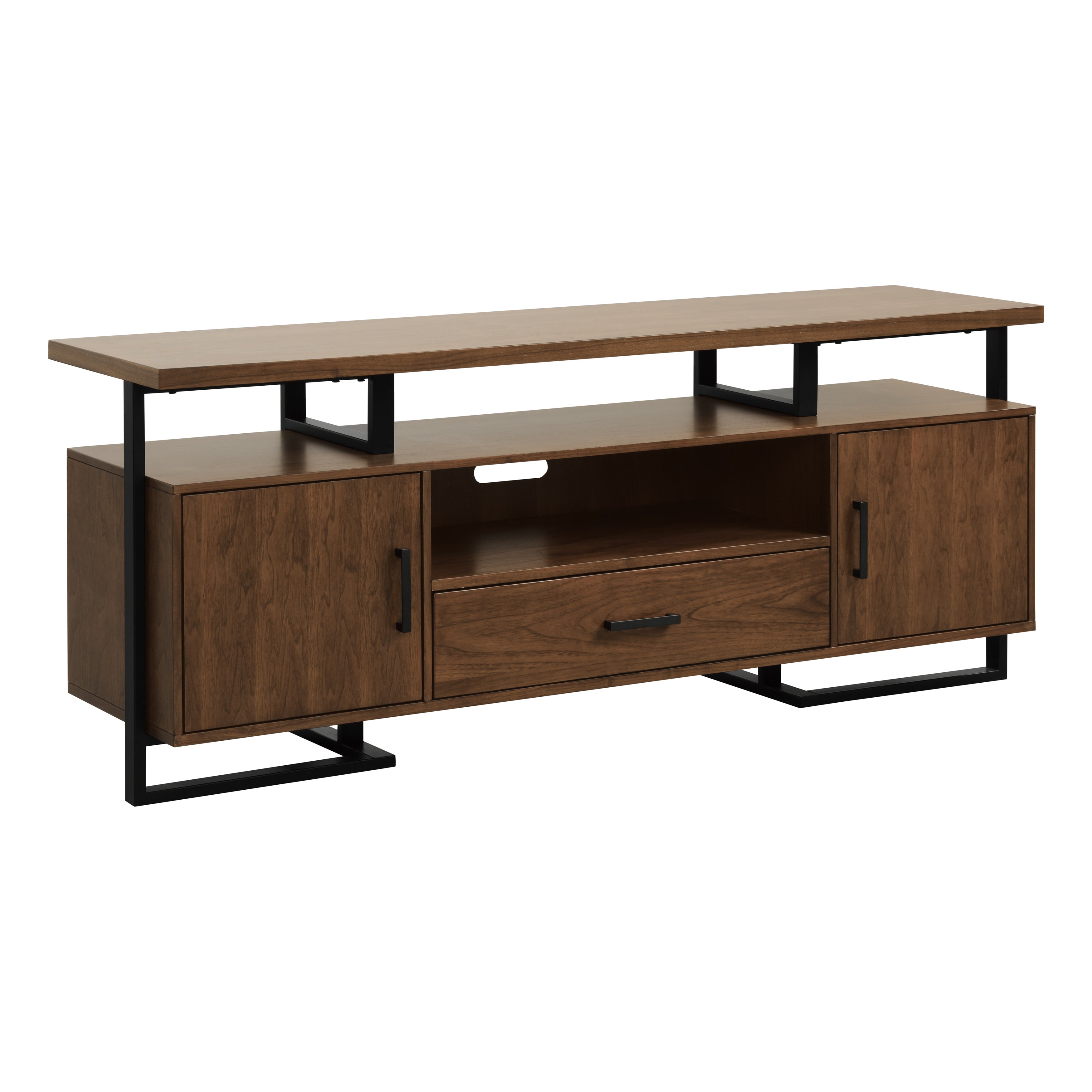 Sedley Walnut/Rustic Black TV Stand - 54150RF-68T - Bien Home Furniture & Electronics