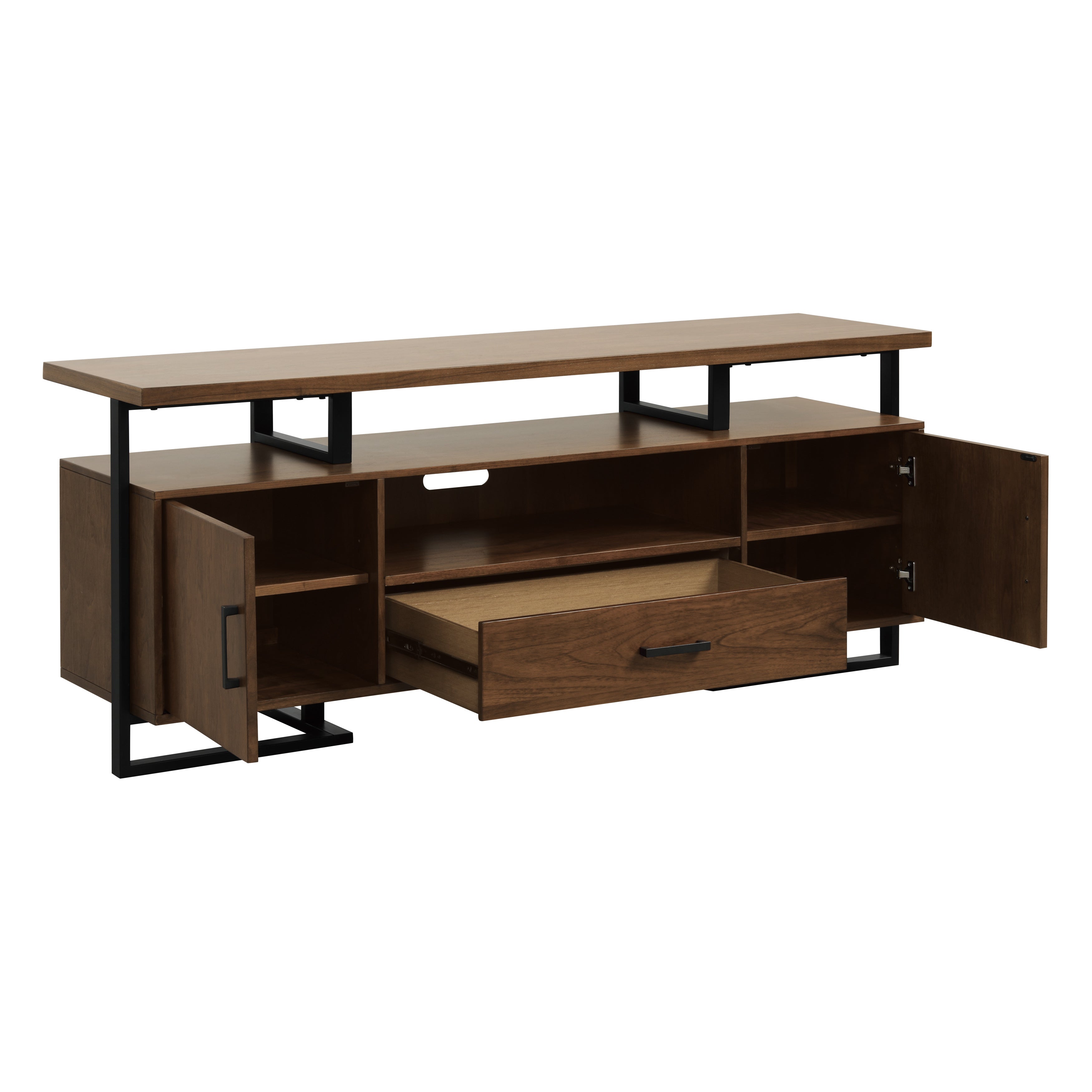 Sedley Walnut/Rustic Black TV Stand - 54150RF-68T - Bien Home Furniture & Electronics