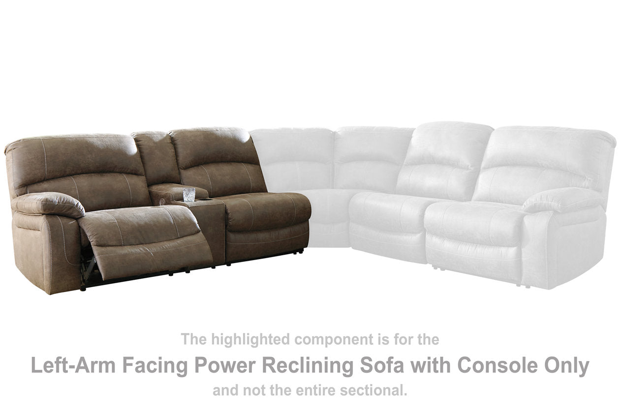 Segburg Driftwood Left-Arm Facing Power Reclining Sofa with Console - 3430359 - Bien Home Furniture & Electronics