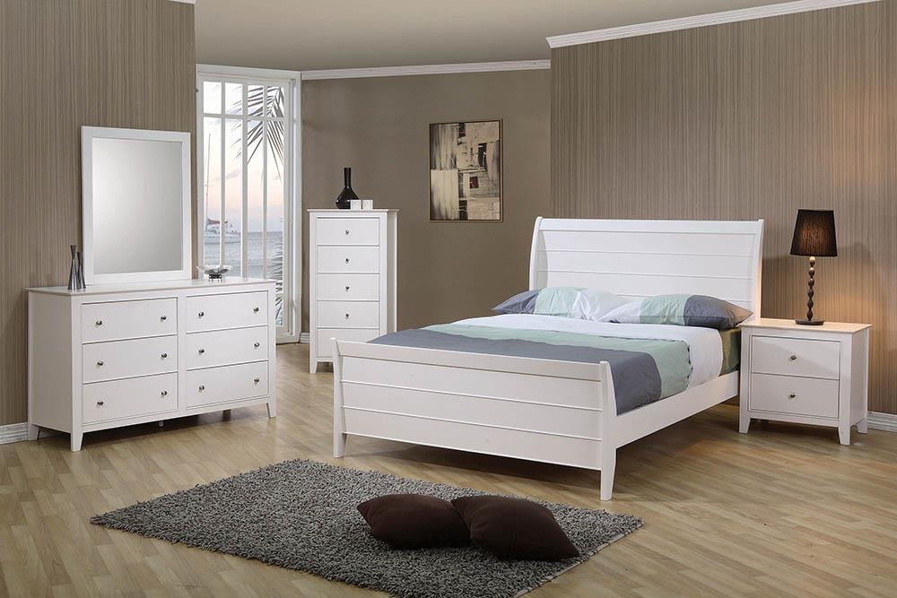 Selena Buttermilk Sleigh Platform Youth Bedroom Set - SET | 400231T | 400232 | 400235 - Bien Home Furniture &amp; Electronics