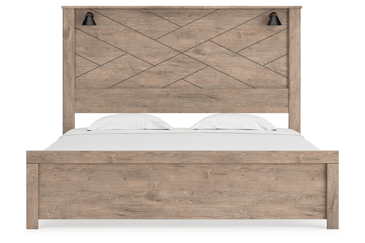 Senniberg Light Brown/White King Panel Bed - SET | B1191-56 | B1191-58 | B1191-99 - Bien Home Furniture & Electronics