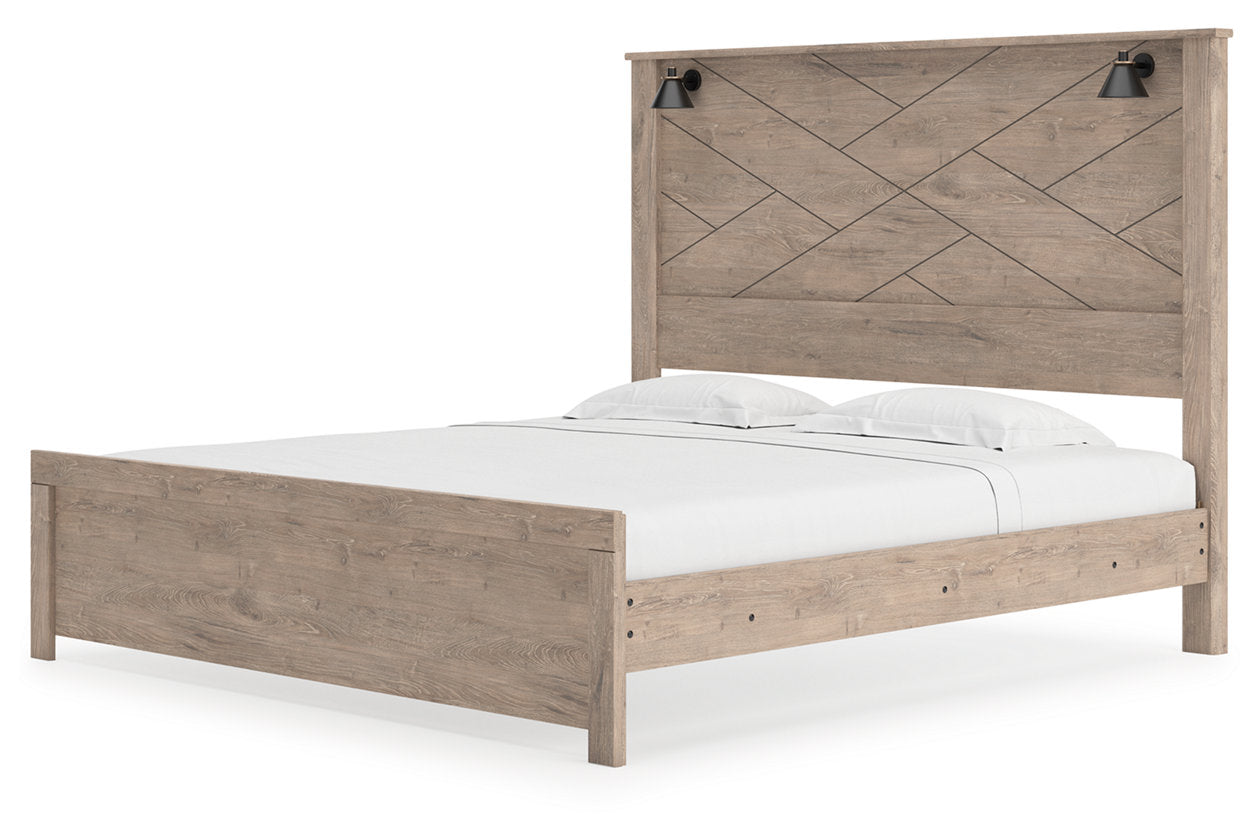 Senniberg Light Brown/White King Panel Bed - SET | B1191-56 | B1191-58 | B1191-99 - Bien Home Furniture & Electronics