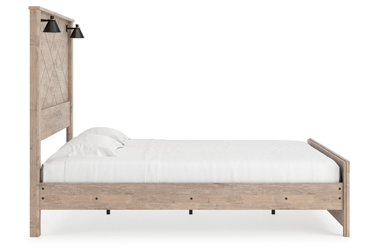 Senniberg Light Brown/White King Panel Bed - SET | B1191-56 | B1191-58 | B1191-99 - Bien Home Furniture & Electronics