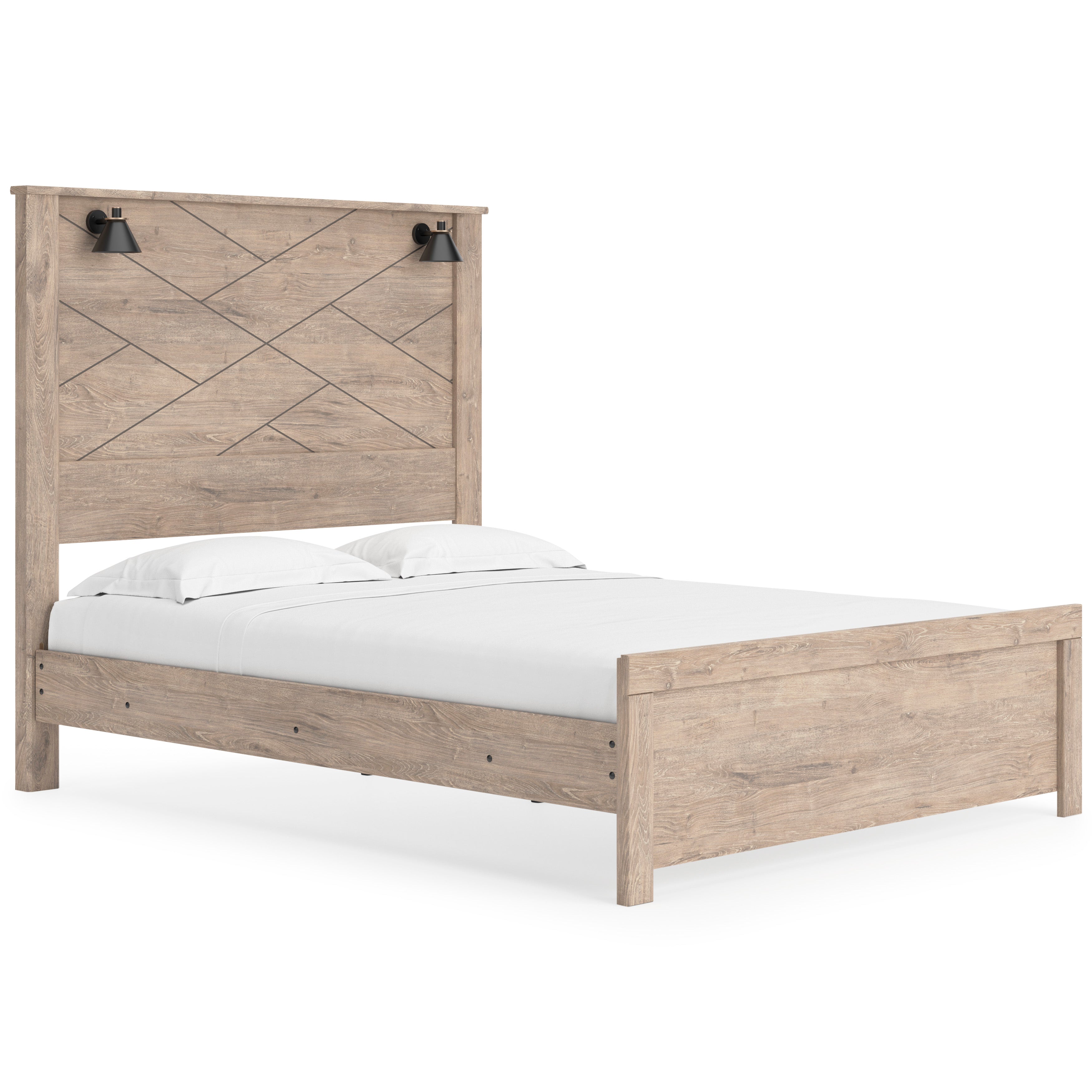 Senniberg Light Brown/White Lighted Panel Bedroom Set - SET | B1191-56 | B1191-58 | B1191-99 | B1191-31 | B1191-36 | B1191-92 | B1191-44 - Bien Home Furniture & Electronics
