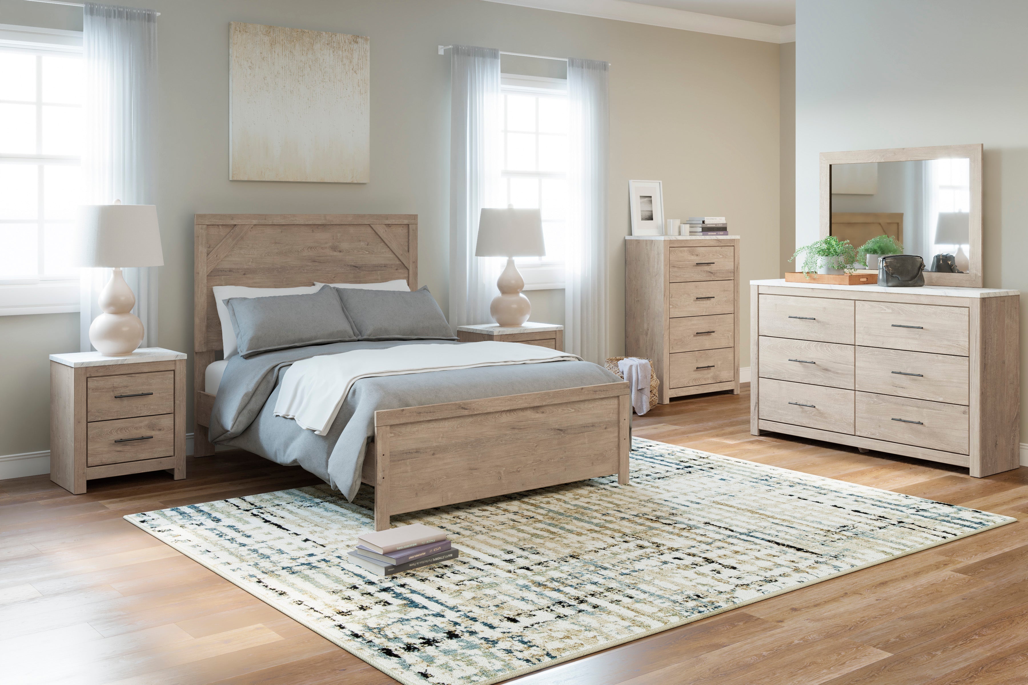 Senniberg Light Brown/White Panel Youth Bedroom Set - SET | B1191-55 | B1191-86 | B1191-31 | B1191-36 | B1191-92 | B1191-44 - Bien Home Furniture & Electronics