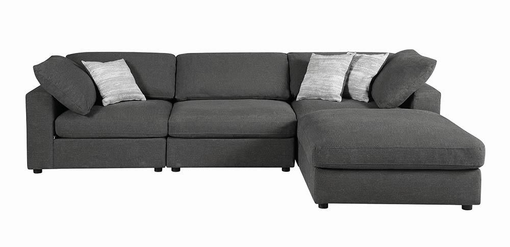 Serene Charcoal Upholstered Armless Chair - 551324 - Bien Home Furniture & Electronics