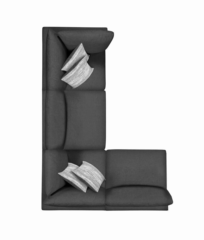 Serene Charcoal Upholstered Armless Chair - 551324 - Bien Home Furniture & Electronics