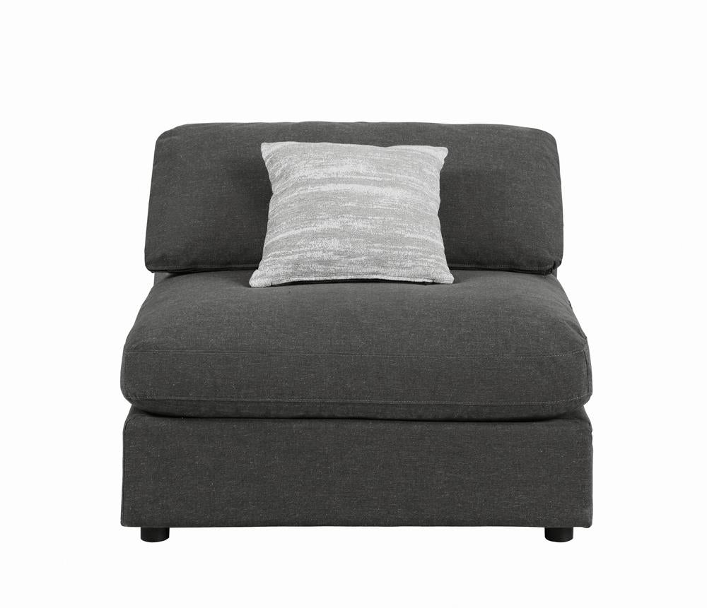 Serene Charcoal Upholstered Armless Chair - 551324 - Bien Home Furniture & Electronics