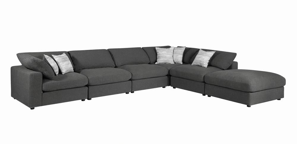 Serene Charcoal Upholstered Armless Chair - 551324 - Bien Home Furniture & Electronics