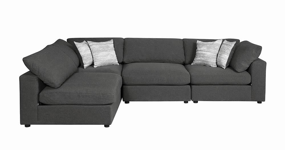 Serene Charcoal Upholstered Armless Chair - 551324 - Bien Home Furniture & Electronics