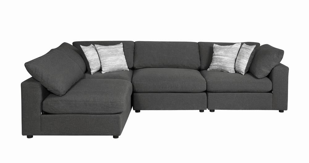 Serene Charcoal Upholstered Armless Chair - 551324 - Bien Home Furniture & Electronics