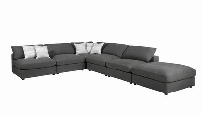 Serene Upholstered Rectangular Ottoman Charcoal - 551326 - Bien Home Furniture &amp; Electronics