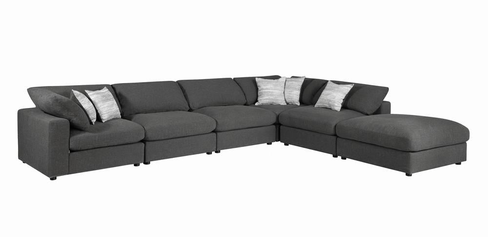 Serene Upholstered Rectangular Ottoman Charcoal - 551326 - Bien Home Furniture & Electronics