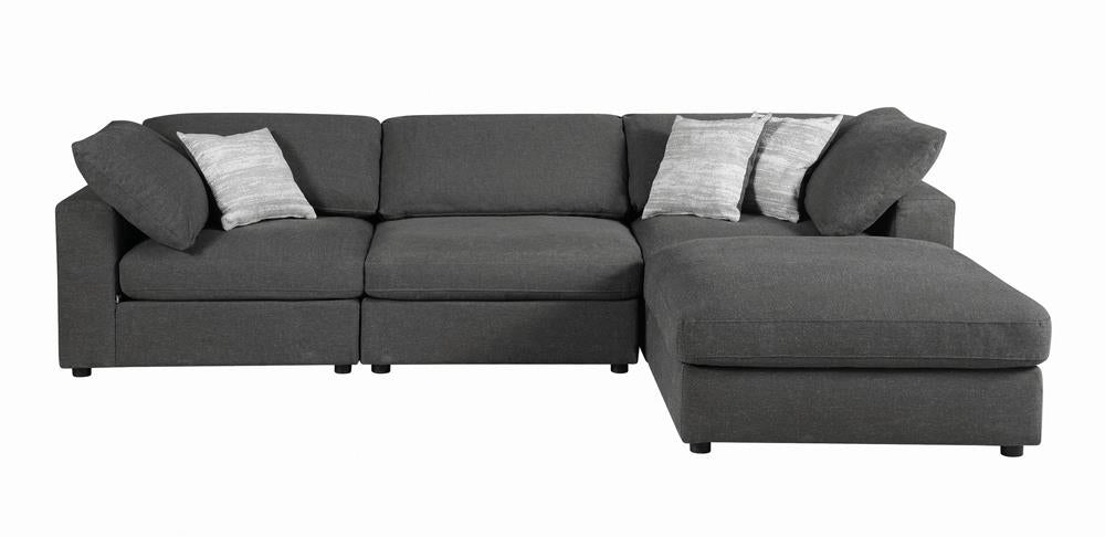 Serene Upholstered Rectangular Ottoman Charcoal - 551326 - Bien Home Furniture & Electronics