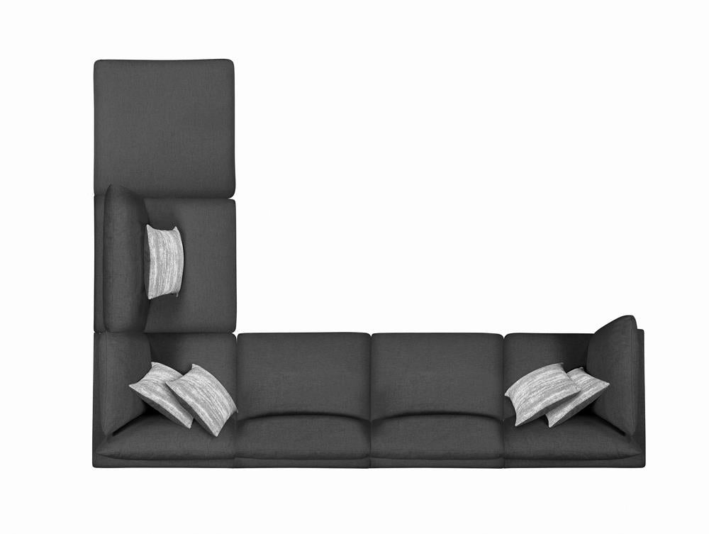 Serene Upholstered Rectangular Ottoman Charcoal - 551326 - Bien Home Furniture & Electronics
