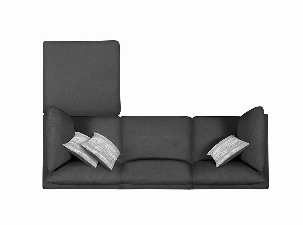 Serene Upholstered Rectangular Ottoman Charcoal - 551326 - Bien Home Furniture & Electronics
