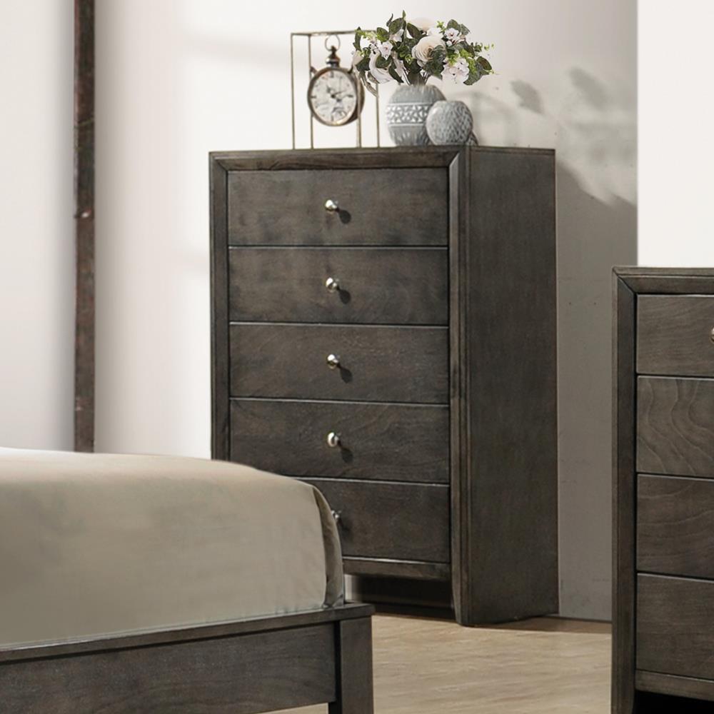Serenity Mod Gray 5-Drawer Chest - 215845 - Bien Home Furniture &amp; Electronics
