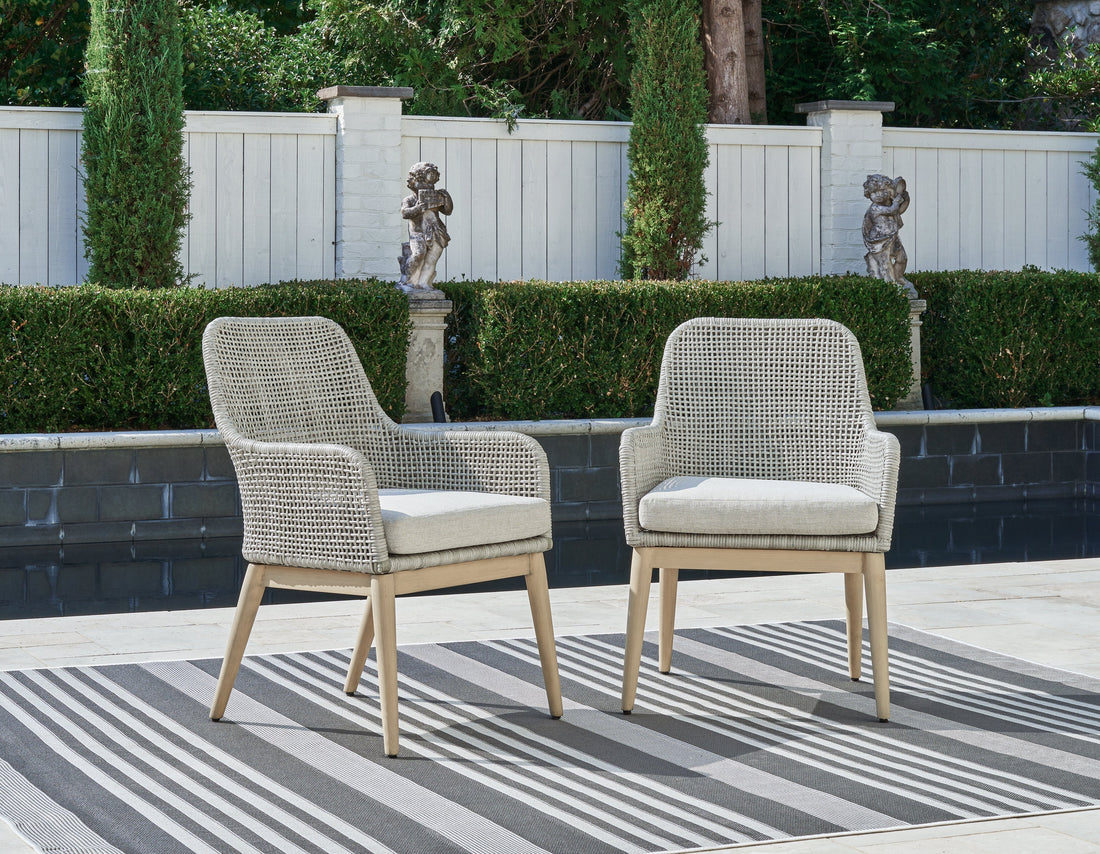Seton Creek Gray Outdoor Dining Arm Chair (Set of 2) - P798-601A - Bien Home Furniture &amp; Electronics