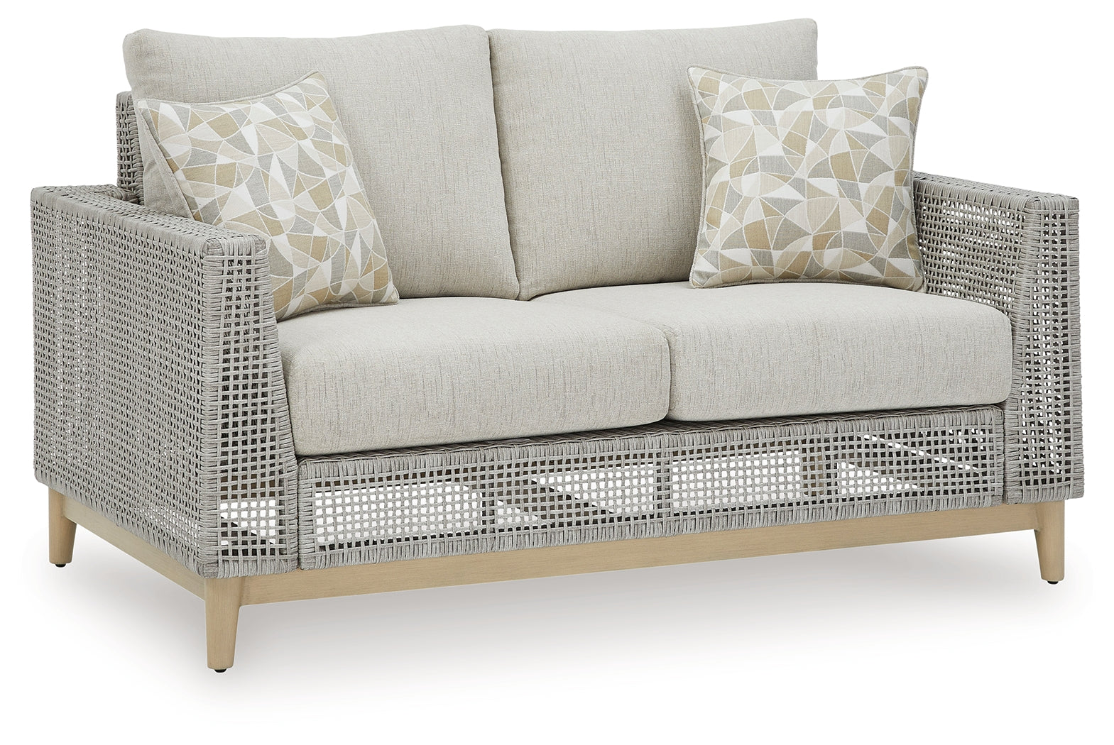 Seton Creek Gray Outdoor Loveseat with Cushion - P798-835 - Bien Home Furniture & Electronics