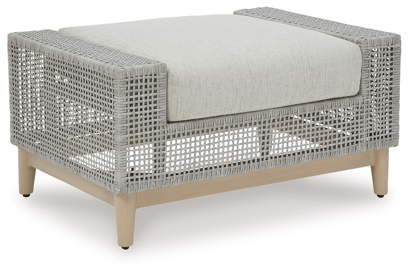Seton Creek Gray Outdoor Ottoman with Cushion - P798-814 - Bien Home Furniture & Electronics