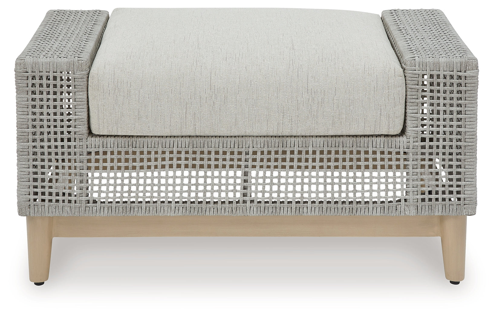 Seton Creek Gray Outdoor Ottoman with Cushion - P798-814 - Bien Home Furniture & Electronics