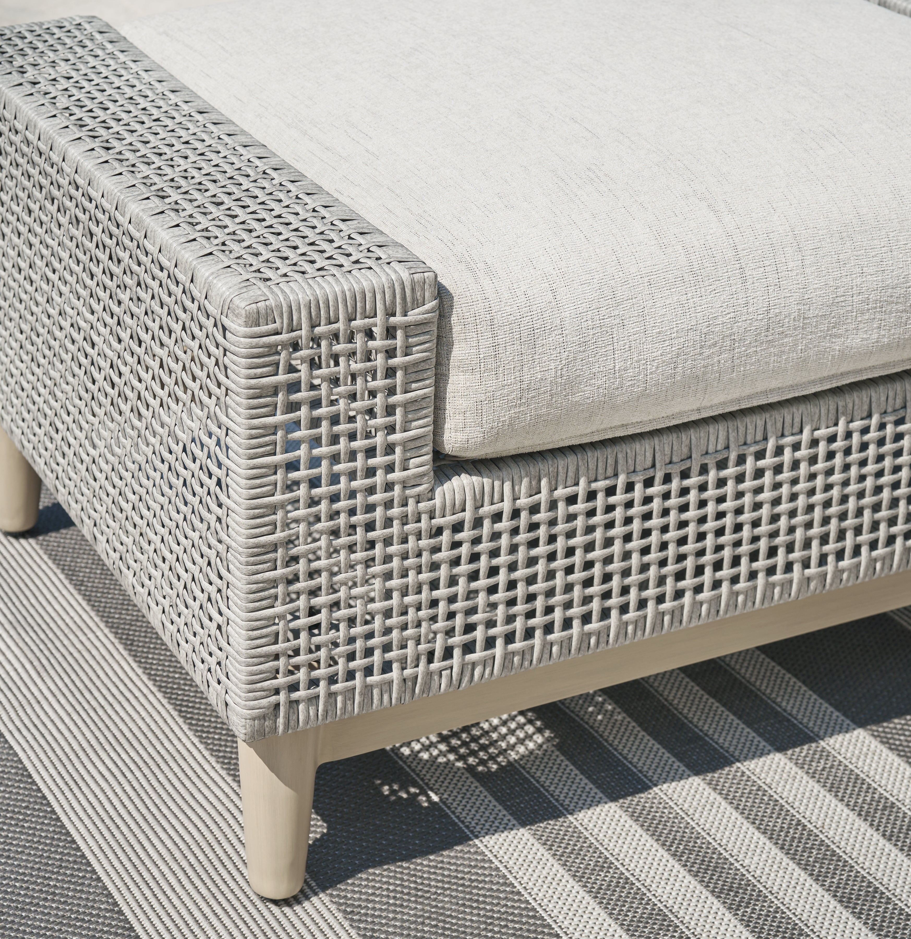 Seton Creek Gray Outdoor Ottoman with Cushion - P798-814 - Bien Home Furniture & Electronics