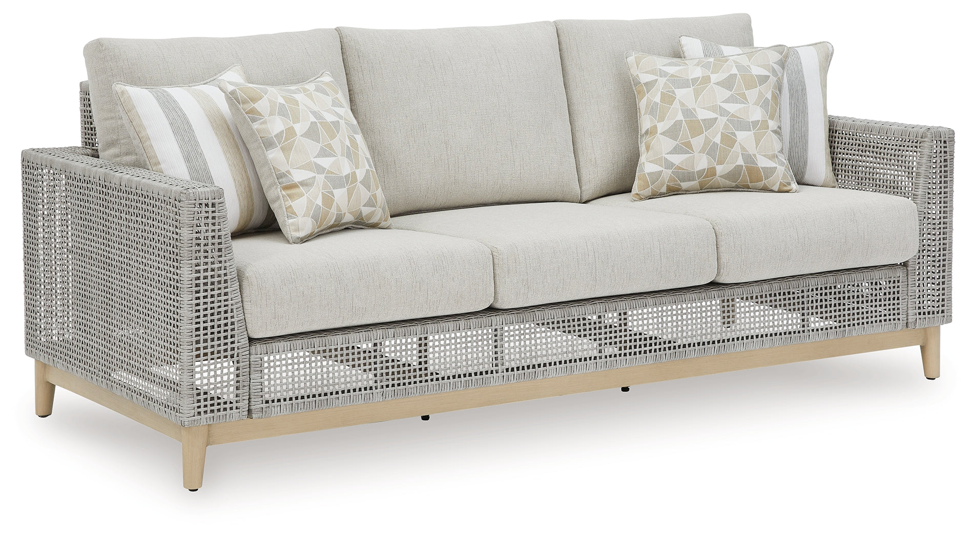 Seton Creek Gray Outdoor Sofa with Cushion - P798-838 - Bien Home Furniture & Electronics