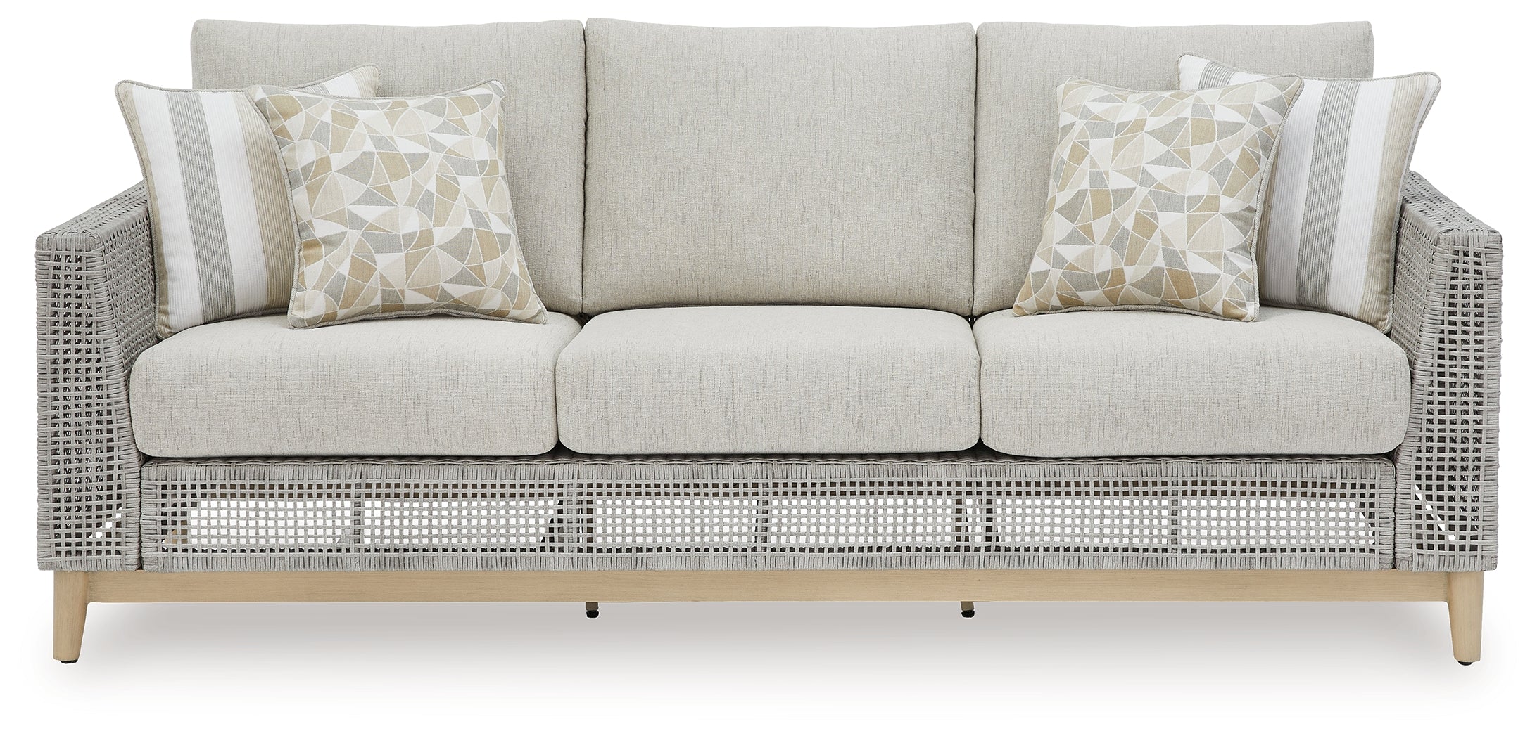 Seton Creek Gray Outdoor Sofa with Cushion - P798-838 - Bien Home Furniture & Electronics