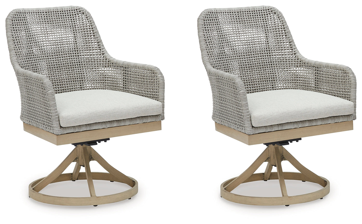 Seton Creek Gray Outdoor Swivel Dining Chair (Set of 2) - P798-602A - Bien Home Furniture & Electronics