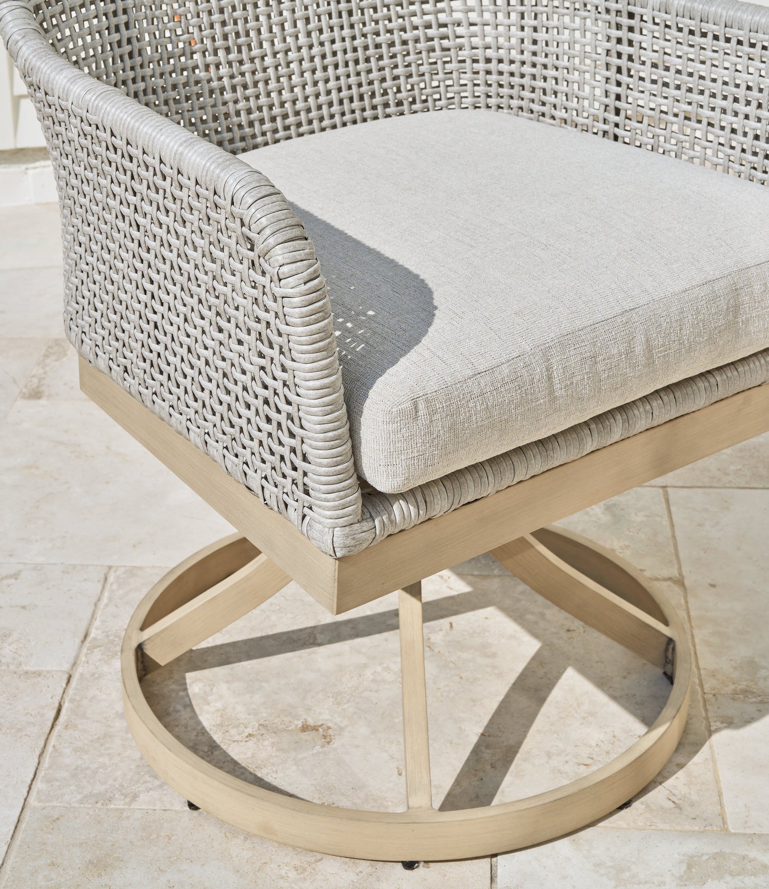 Seton Creek Gray Outdoor Swivel Dining Chair (Set of 2) - P798-602A - Bien Home Furniture & Electronics