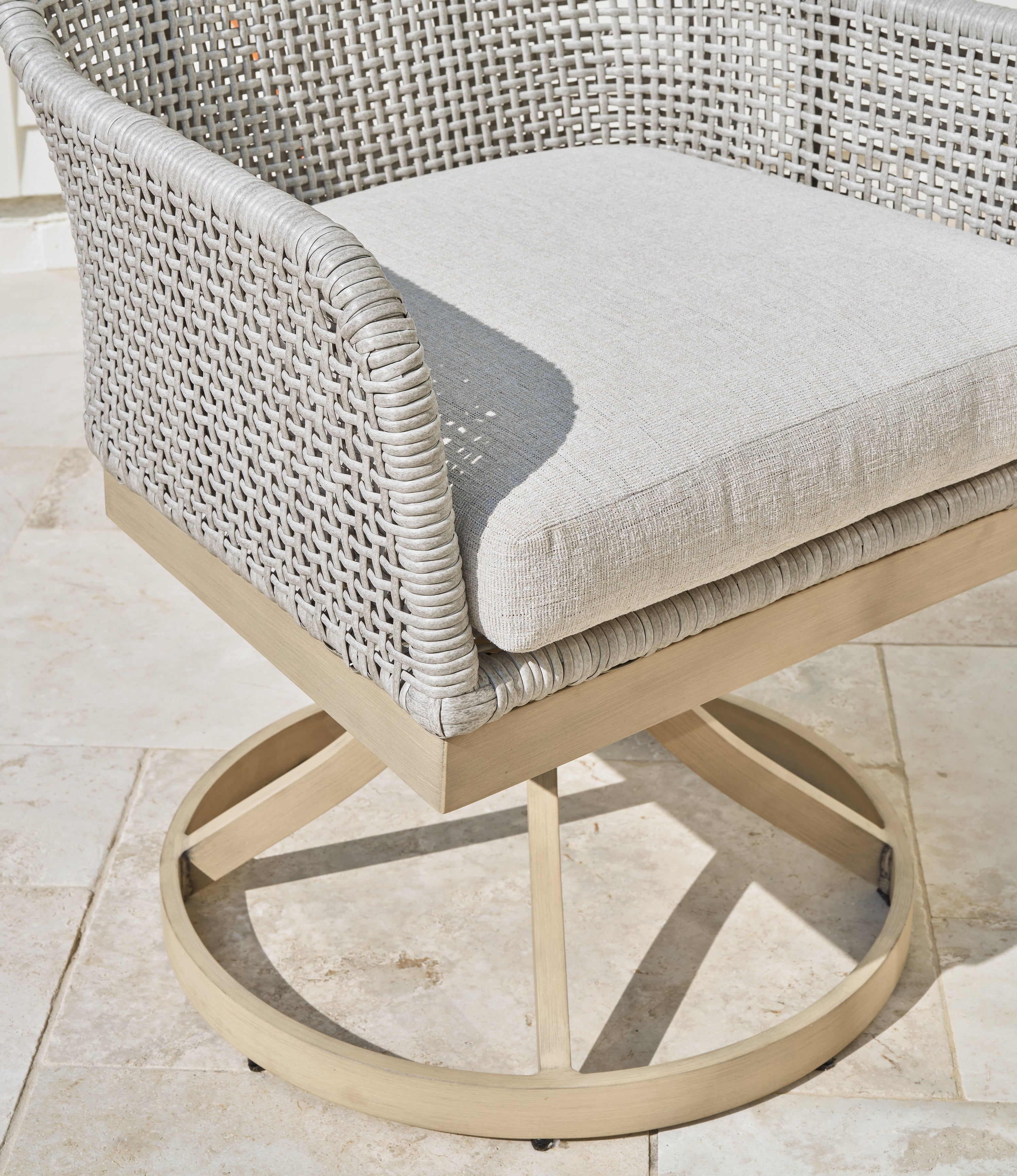 Seton Creek Gray Outdoor Swivel Dining Chair (Set of 2) - P798-602A - Bien Home Furniture & Electronics