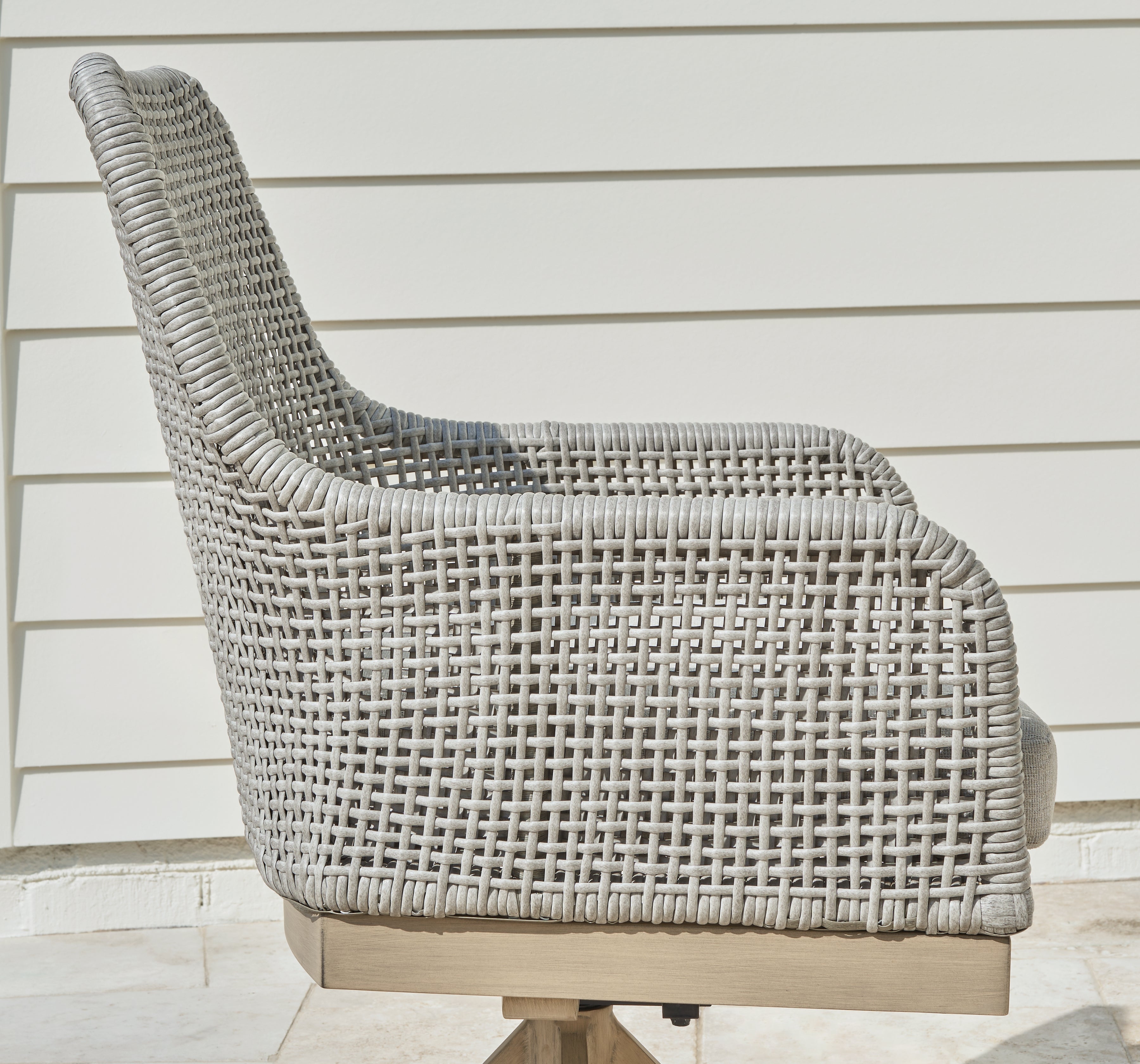 Seton Creek Gray Outdoor Swivel Dining Chair (Set of 2) - P798-602A - Bien Home Furniture & Electronics
