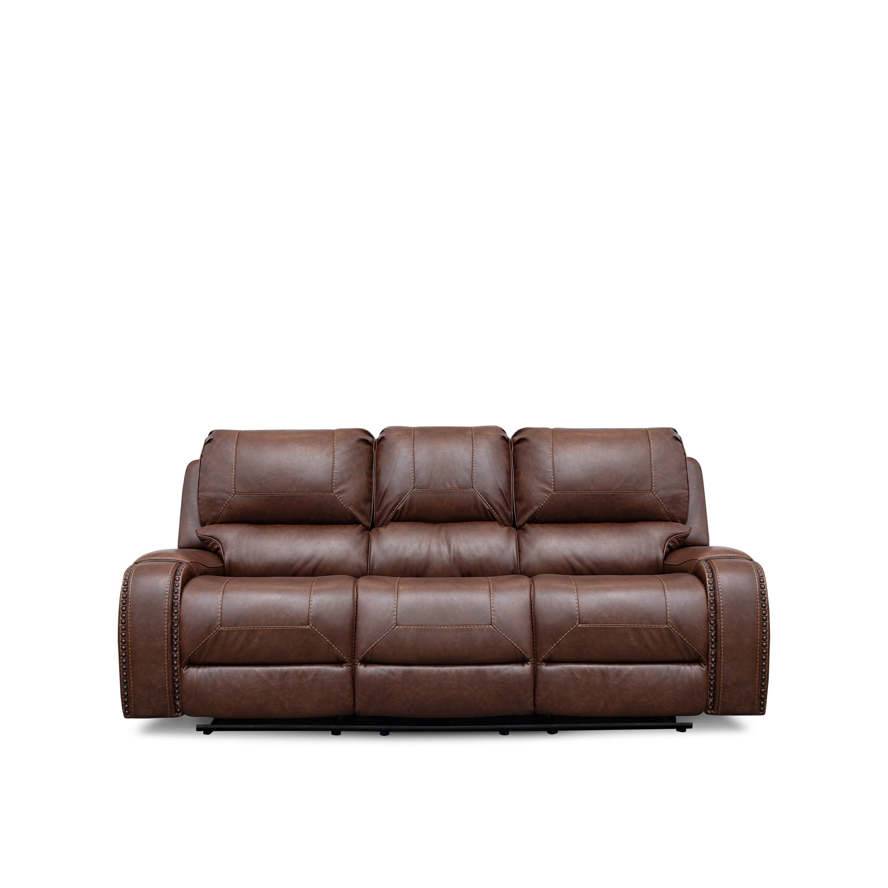SH3215BRW-3 DOUBLE RECLINING SOFA W/DROP-DOWN CUP HOLDERS - SH3215BRW-3 - Bien Home Furniture & Electronics