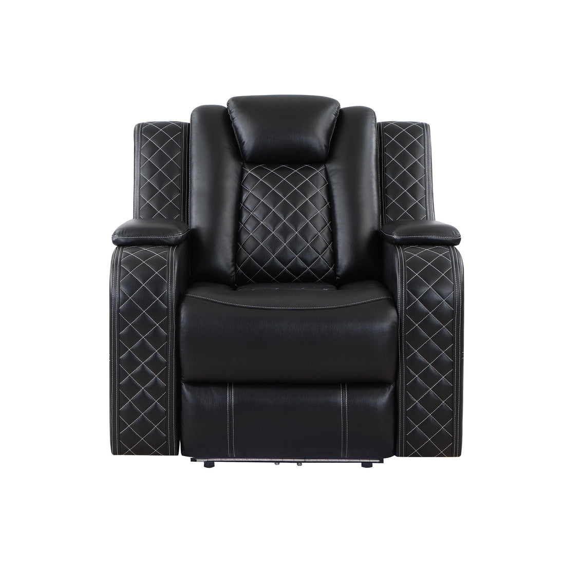 SH8895BLK-1 PW RECLN CHAIR W/ PW HEADREST, LED LIGHT - SH8895BLK-1 - Bien Home Furniture & Electronics