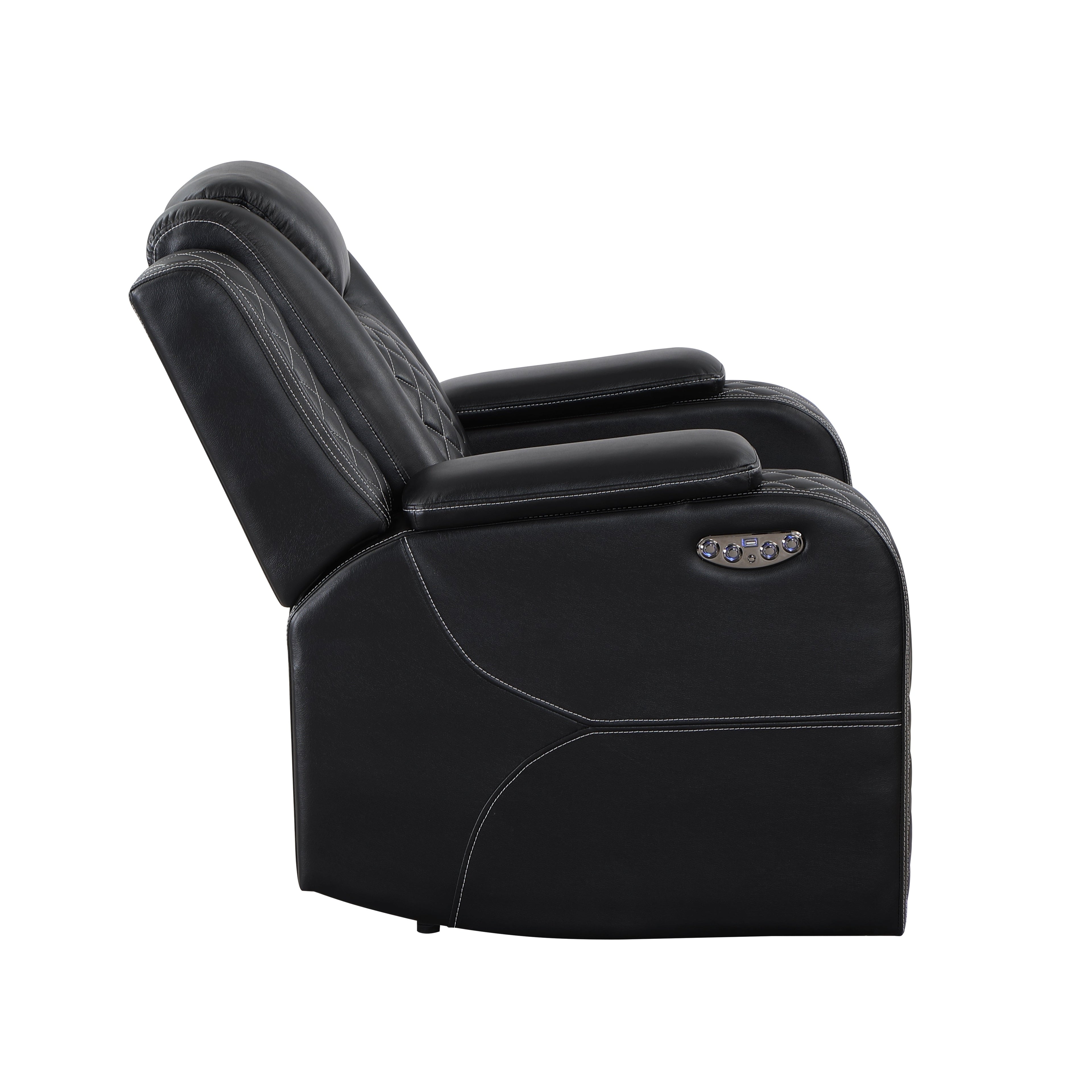 SH8895BLK-1 PW RECLN CHAIR W/ PW HEADREST, LED LIGHT - SH8895BLK-1 - Bien Home Furniture & Electronics