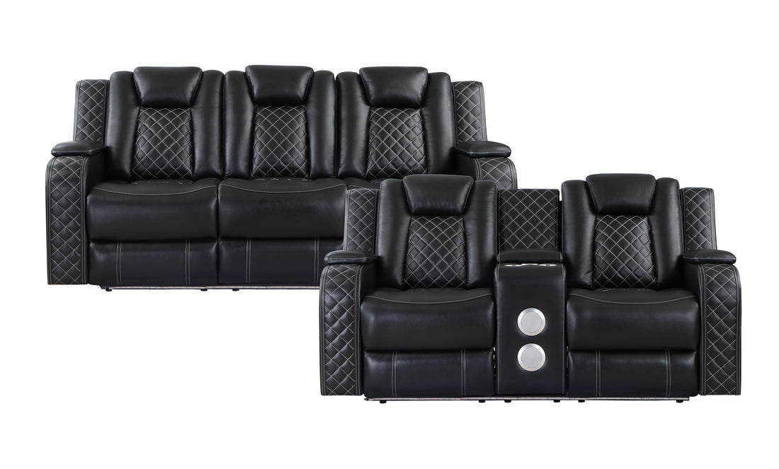 SH8895BLK*2 2 PC SET: SOFA, LOVE - SH8895BLK*2 - Bien Home Furniture & Electronics