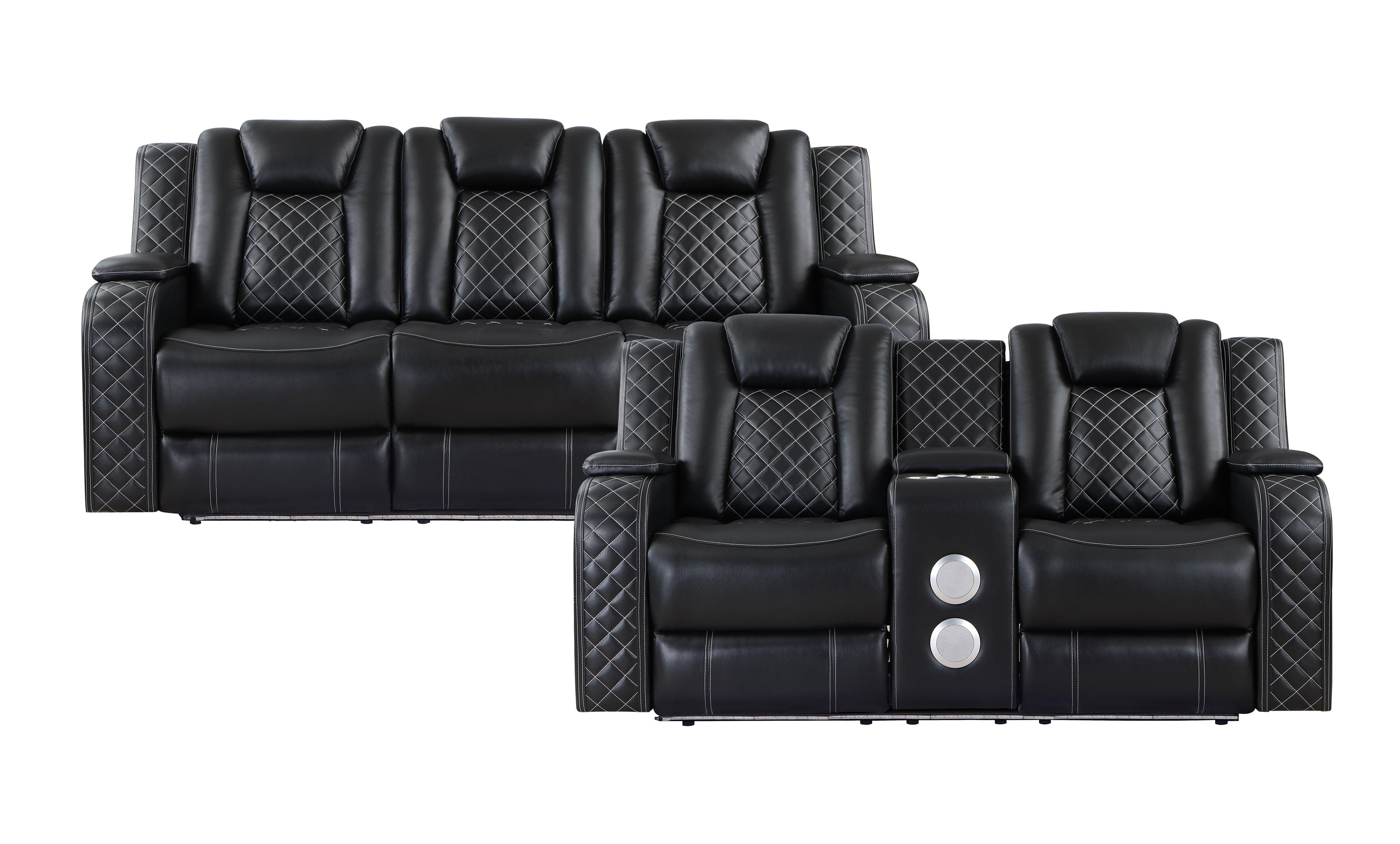 SH8895BLK*2 2 PC SET: SOFA, LOVE - SH8895BLK*2 - Bien Home Furniture & Electronics