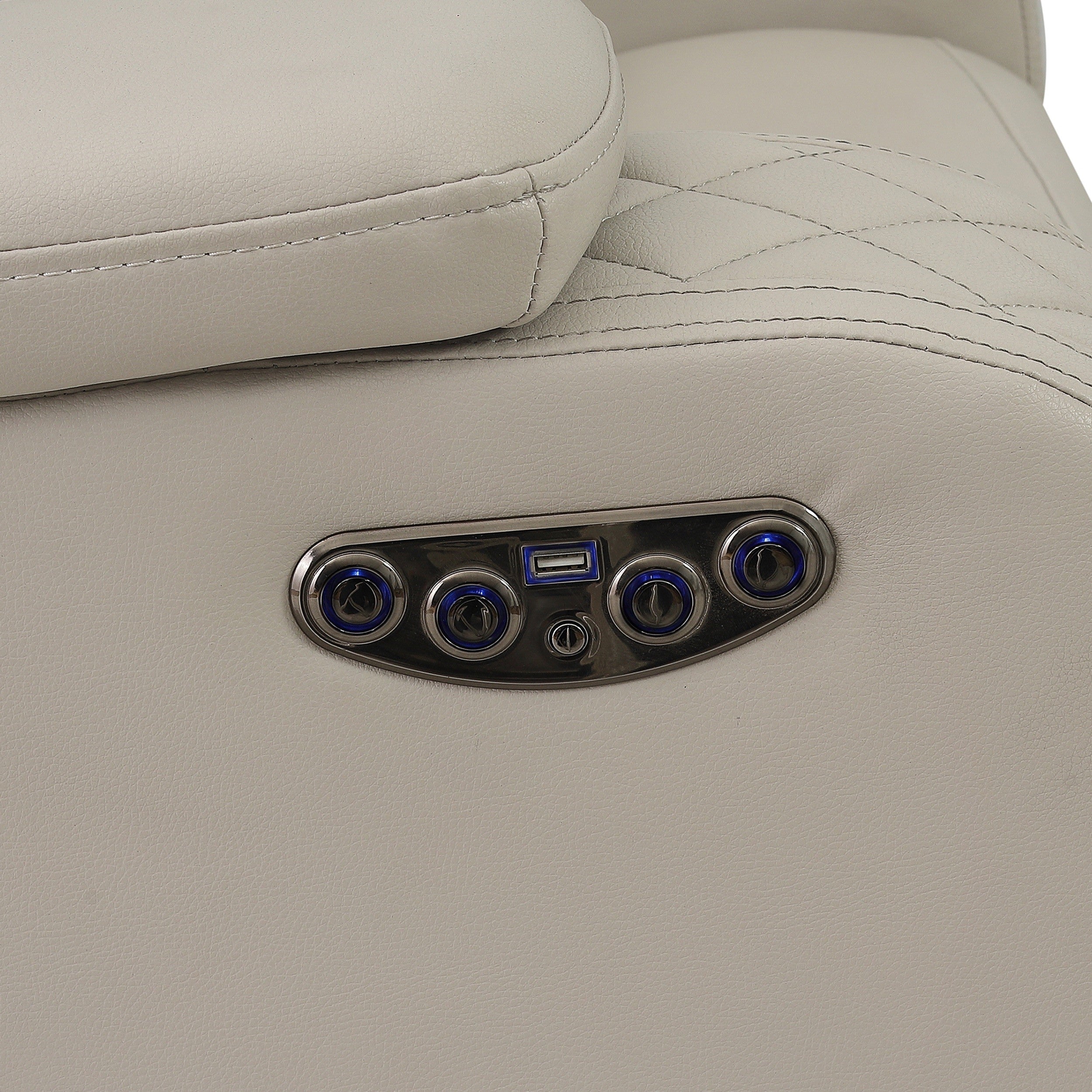 SH8895GRW-1 PW RECLN CHAIR W/ PW HEADREST, LED LIGHT, GRAY WHITE - SH8895GRW-1 - Bien Home Furniture & Electronics