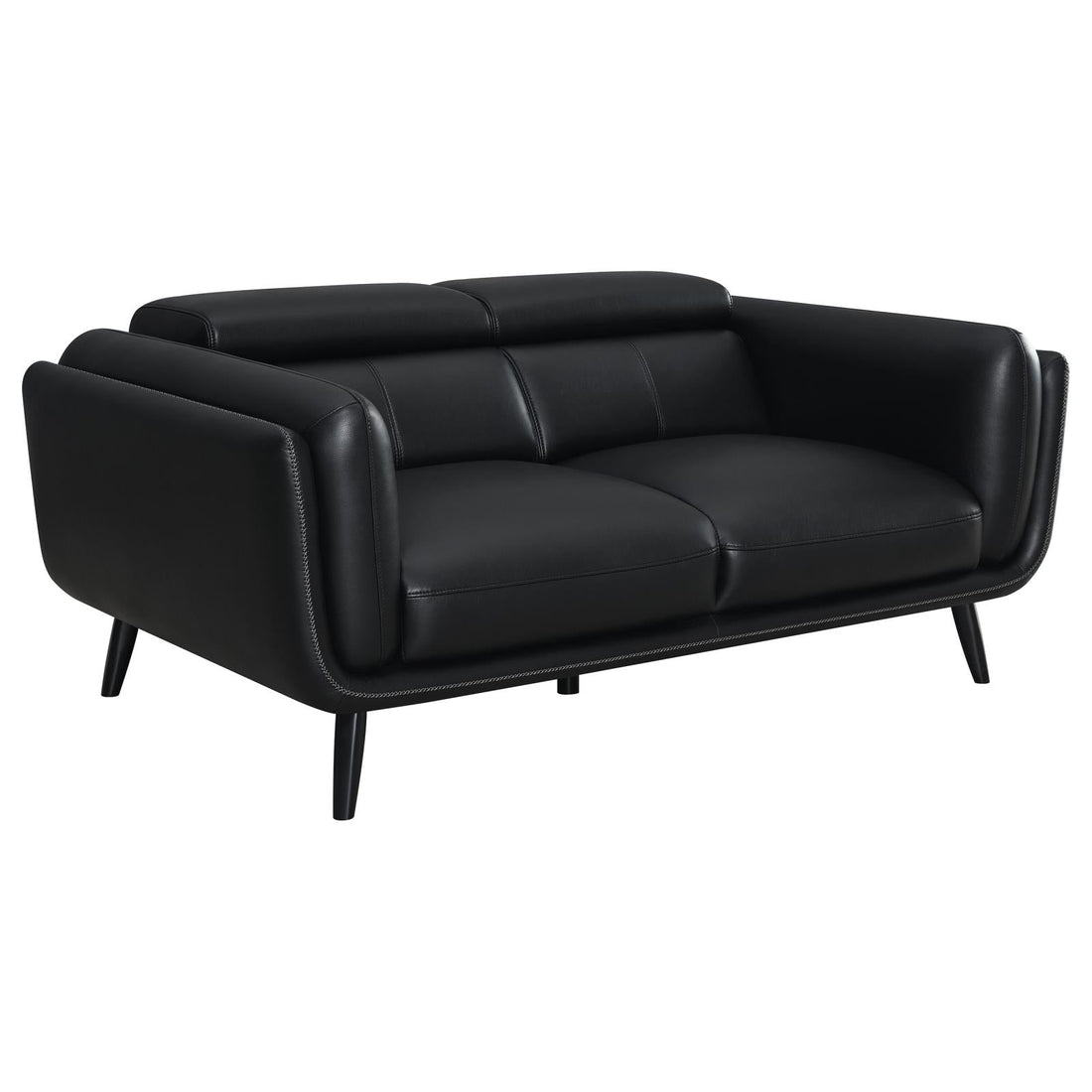 Shania Track Arms Loveseat with Tapered Legs Black - 509922 - Bien Home Furniture &amp; Electronics